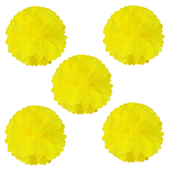 Wrapables® 8" Set of 5 Tissue Pom Poms Party Decorations for Weddings, Birthday Parties Baby Showers and Nursery Décor, Yellow