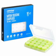 Mpow Moldable Swimming Earplugs for Small-sized Ears, 20 Pairs Soft Silicone Ear Plugs, 28dB SNR Noise Reduction, Water Blocking BPA-free for Swimming, Showering, Sleeping, Working, Traveling- Green