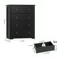 thumbnail image 3 of Homfa Dresser Chest, Modern Chest Organizer with 4 Drawers for Bedroom, Black Finish, 3 of 7
