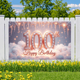 thumbnail image 2 of Sparkling Design 100th Birthday Banner Elegant Decor Crystal Elements Milestone Celebration Starry Background for Birthday Party Anniversary Celebration Special Occasion, 2 of 8