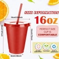 thumbnail image 4 of Juego de vasos de plástico Sieral Kids con pajita y tapa, 450 ml, 30, 4 of 6