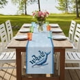 thumbnail image 4 of Table Runners 120 Inches Long Dress Scarves, Navy Blue Whale Farmhouse Coffee/Dining/Kitchen Table Runner for Living Room, Summer Coastal Bubbles Ocean Waves 13x120 Inch, 4 of 9