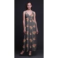 thumbnail image 3 of Bimba Robe Longue Maxi d'Été à Imprimé Floral pour Femme, Col en V, Tenue de Villégiature de Vacances - Grand, 3 of 6