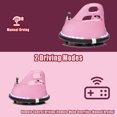 thumbnail image 4 of LUIBAS 12V Electric Kids Car Ride On Bumpin Bumper Car for 1.5-6 Years Old Boys and Girls, Electric Bumper Car Toy Gifts W/Parent Remote Control, 360° Spin, Music and Bright LED Lights, Pink, 4 of 7