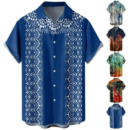 

Men s Button Up Tops Shirt with Pocket Basic Bowling Shirts For Men Boys