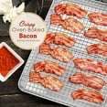 thumbnail image 4 of Stainless Steel Baking Sheet with Rack Set,  16”x12” Cookie Sheet Pan for Oven, Rimmed Metal Tray with Wire Cooling Rack for Cooking Roasting Resting Bacon Meat Steak - Dishwasher Safe, 4 of 7