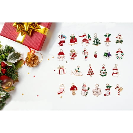 Making A Christmas Tree Reactionnx Christmas Pendants Mini Christmas Charms Pendants Jewelry Making Accessories Christmas Bauble Multi-Colored Enamel Hanging Christmas Tree ()