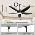 thumbnail image 2 of ALKAFY 52 inch Waterproof Ceiling Fan with LED Light and Remote, DC Motor, for Damp Bathroom Porch, 2 of 11