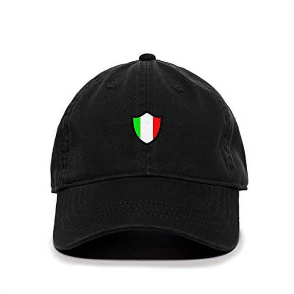 Tech Design Italy Italian Flag Baseball Cap Embroidered Cotton Adjustable Dad Hat Black