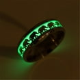thumbnail image 2 of PAMTIER Men's 8mm Stainless Steel Cute Animal Elephant Lucky Luminous Wedding Ring Glow in The Dark Elephant Pattern Cocktail Party Size 13, 2 of 3