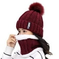 thumbnail image 3 of Viworld Winter Women Thick Knitted Beanie Hat Plush Neck Gaiter Scarf Outdoor Riding Set,Beanie +Scarf, 3 of 8