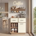 thumbnail image 2 of Manxile Entryway Cabinet, Kitchen Storage Cabinet, Farmhouse Buffet Sideboard with 2 Drawers and Sliding Door,Coffee Bar with Storage for Dining Room Living Room, 2 of 7