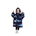 thumbnail image 3 of Oversized Wearable Blanket Hoodie For Adult Kids - Big Hooded Sherpa Junior Sweatshirt With Front Pocket, 3 of 5