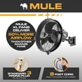 thumbnail image 3 of Mule Outdoor Wall Fan XL 18" Wet-Rated Wall Fan with 3 Speeds, Plug-In Mount, Matte Black, 3 of 10