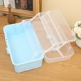 thumbnail image 5 of Multifunctional Household Portable Plastic Large Capacity 2/3 Layers Makeup Hairpin Organizer Jewelry Organizer Nail Art Box Storage Box BLUE 2 LAYERS, 5 of 8