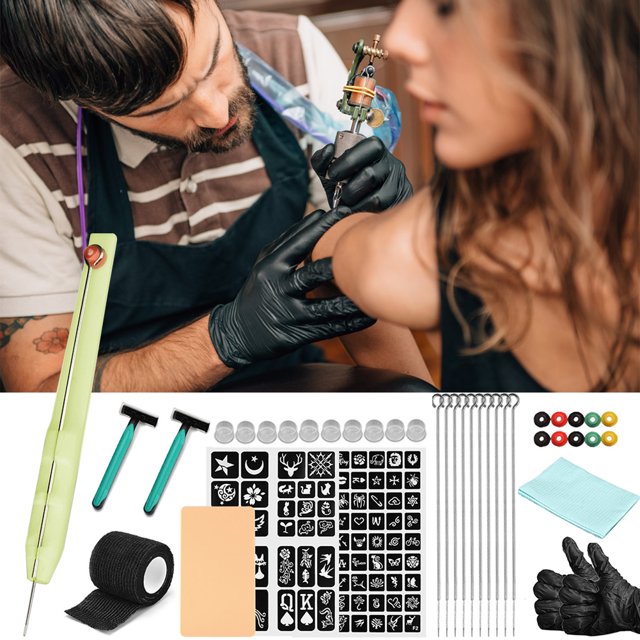 Hand Poke and Stick Tattoo Kit Profesional DIY Tattoo Tool Agujas Accesorios Likrtyny cuidado belleza