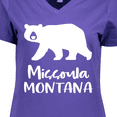 thumbnail image 4 of Inktastic Missoula, Montana White Bear Silhouette Women's V-Neck T-Shirt, 4 of 5