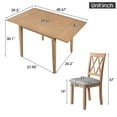 thumbnail image 5 of Foldable 5-Piece Extendable Dining Set, Farmhouse Style, Drop Leaf Table + 4 Upholstered Chairs, Small Space, Natural, 5 of 9