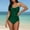 Green, variant on Women's One Piece Swimsuit Tummy Control Slimming Bathing Suit Color Block Spaghetti Strap 1 Piece Swim Suit Swimwear