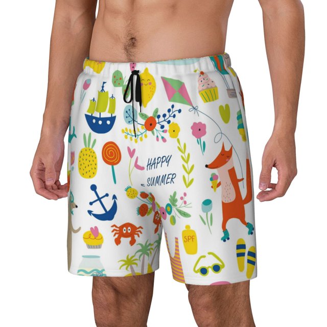 Fotbe Summer Animal Traje de Baño para Hombre – Shorts de Natación de Secado Rápido con Forro y Bolsillos-XX-Large