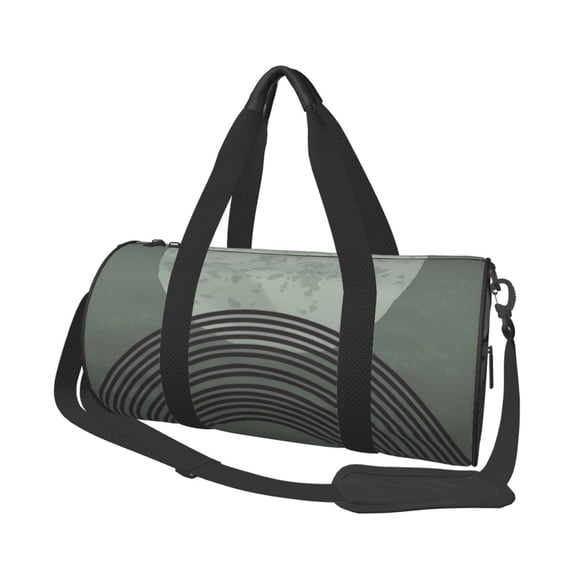 YFYANG Large Capacity Canvas Gym Bag for Men and Women, Bohemian Style Abstract Rainbow Round Portable Travel Bags for Sports Fitness