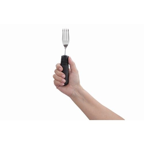 Adaptive Eating Utensil. OXO Good Grips Weighted Fork is 6 oz, Bendable with Non-Slip Built Up Handle. Helpful for Parkinson?s, Tremors, Spasticity, Ataxia, Stroke, Arthritis or Limited Hand Control