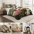 thumbnail image 6 of Queen Quilt Set 90''x96'', Vintage Birdhouse Lightweight Summer Bedspread Coverlet Set with 2 Pillow Shams, Spring Floral Birds Botanical Breathable All Season Quilt Bedding for Bedroom/Guest Room, 6 of 9