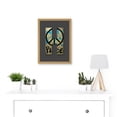 thumbnail image 2 of Letter H Peace Sign Beige Black Decorative Graffiti Mural Alphabet Initial Stencil Artwork Framed Wall Art Print A4, 2 of 4