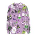 thumbnail image 4 of Renewold Novelty Halloween Purple Zipper Hoodies & Sweatshirts for Women Ghosts Bats Personalized Sweaters Fits for Cricket Gym Volleyball Stylish Outfits Jacket Size XL, 4 of 6