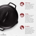 thumbnail image 3 of Cast Iron Skillet with Cast Iron Lid - 10"-Inch Dual Handle Frying Pan + Pan Scraper + Silicone Handle Holder Covers - Pre-Seasoned Oven Safe Cookware, 3 of 7