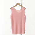 thumbnail image 2 of AKOEE Women's Tank Tops Plus Size Ribbed Knit V Neck Basic Tee Undershirt Soft Sleeveless Base Layer (2XL, Pink), 2 of 8