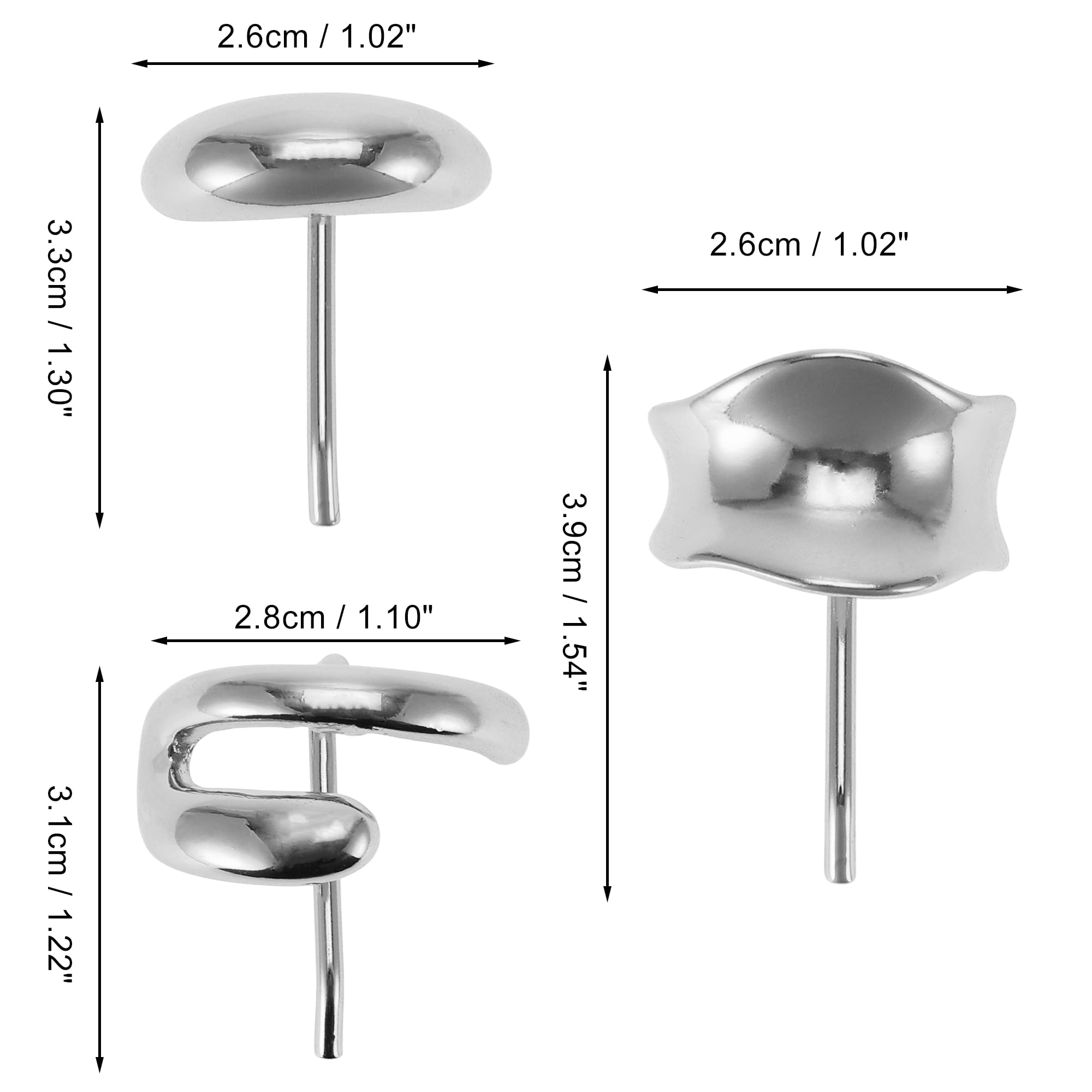 Unique Bargains 3 Pcs Ponytail Buckle Hair Clip for Women Silver Tone