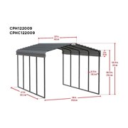 Arrow 20 x 12 x 9 ft Eggshell Carport