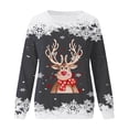 thumbnail image 4 of Fiaer Crewneck Sweatshirts Womens Christmas Deer Graphic Funny Xmas Plus Size Baggy Trendy Long Sleeve Pullover Tops Grey XXL, 4 of 4