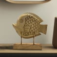 thumbnail image 6 of Decozen Wooden FISH Sculpture – Gifts for Mom or Dad on Mother’s Day, Father’s Day, or Birthday – Handmade Acacia Wood Lucky Fish Decor for Home, Office, or Mantle Display, 6 of 8