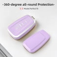 thumbnail image 5 of OFFCURVE for Toyota Key Fob Cover,Special Soft TPU Key Case Protector Compatible with 2018-2024 RAV4 Camry Avalon Corolla Highlander C-HR Prius(only for Keyless go),Purple Sliver, 5 of 7