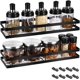 thumbnail image 1 of Juego de especieros de 2 piezas, especiero montado en la pared, especiero, estante de almacenamiento de especias de cocina, adecuado para cocina, baño, balcón, 40x12x5,5 cm (negro), 1 of 5