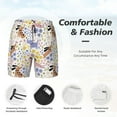 thumbnail image 4 of Kdxio Floral Puppy Print Men's Swim Trunks with Compression Liner 7 Inch Inseam Quick Dry Swim Shorts, 4 of 7