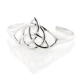 thumbnail image 2 of Pagan or Christian Triquetra Celtic Trinity Knot of the Goddess Sterling Silver Cuff Bracelet 7", 2 of 3