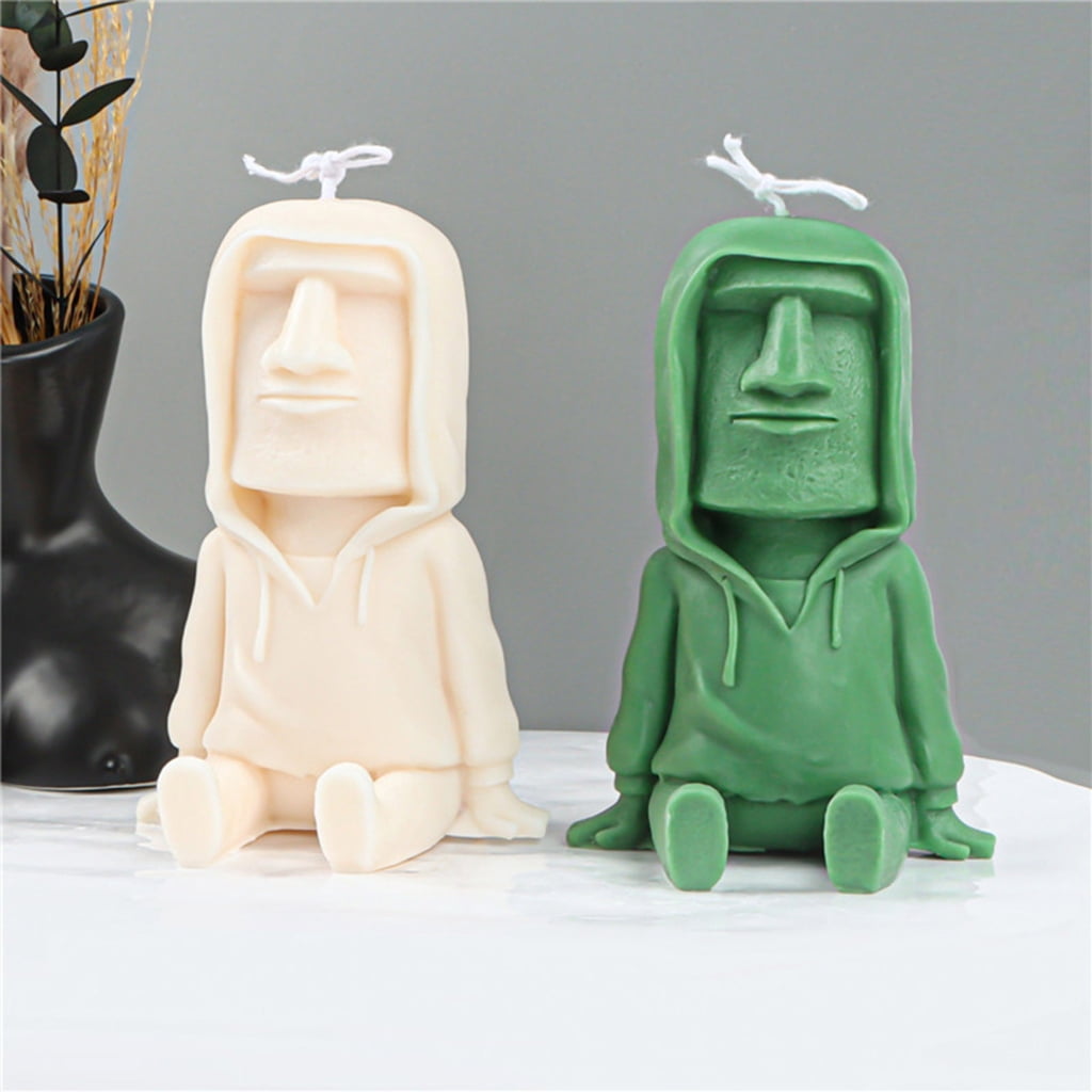 Stoneman Candle Silicone Mold Easy to De-mold for DIY Candle Plasters Ornament Statue Craft Sculpture-Figurine