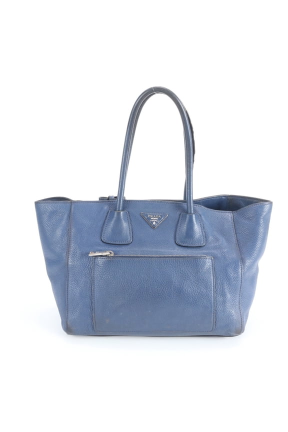 Pre-Owned Prada Vitello Phoenix Triangle Logo Leather Tote Bag Shoulder Handbag for Women