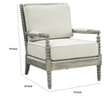 thumbnail image 5 of Benzara San 39" Upholstered Fabric & Wood Accent Chair in Beige and Gray Oak, 5 of 6