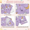 thumbnail image 4 of FORMRS Kids Short Sleeve Top and Pants Pajama Set Unisex Satin 2-Piece Sleepwear, Sizes 13-14Y, Purple Cartoon Rabbit Pattern, 4 of 8