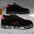 thumbnail image 5 of Men'S Low-Top Sneakers - All-Season Red - Lace-Up Closure, Cushioned Rubber Sole - Lightweight Sneakers for Skateboarding,Geometric Pattern, Breathable Fabric, Durable Construction, 5 of 9