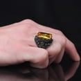 thumbnail image 4 of Roarsilver Handmade Sterling Silver Ring-Citrine Stone-Handmade 925k Silver-Gift For Him and Her | 6, 4 of 5