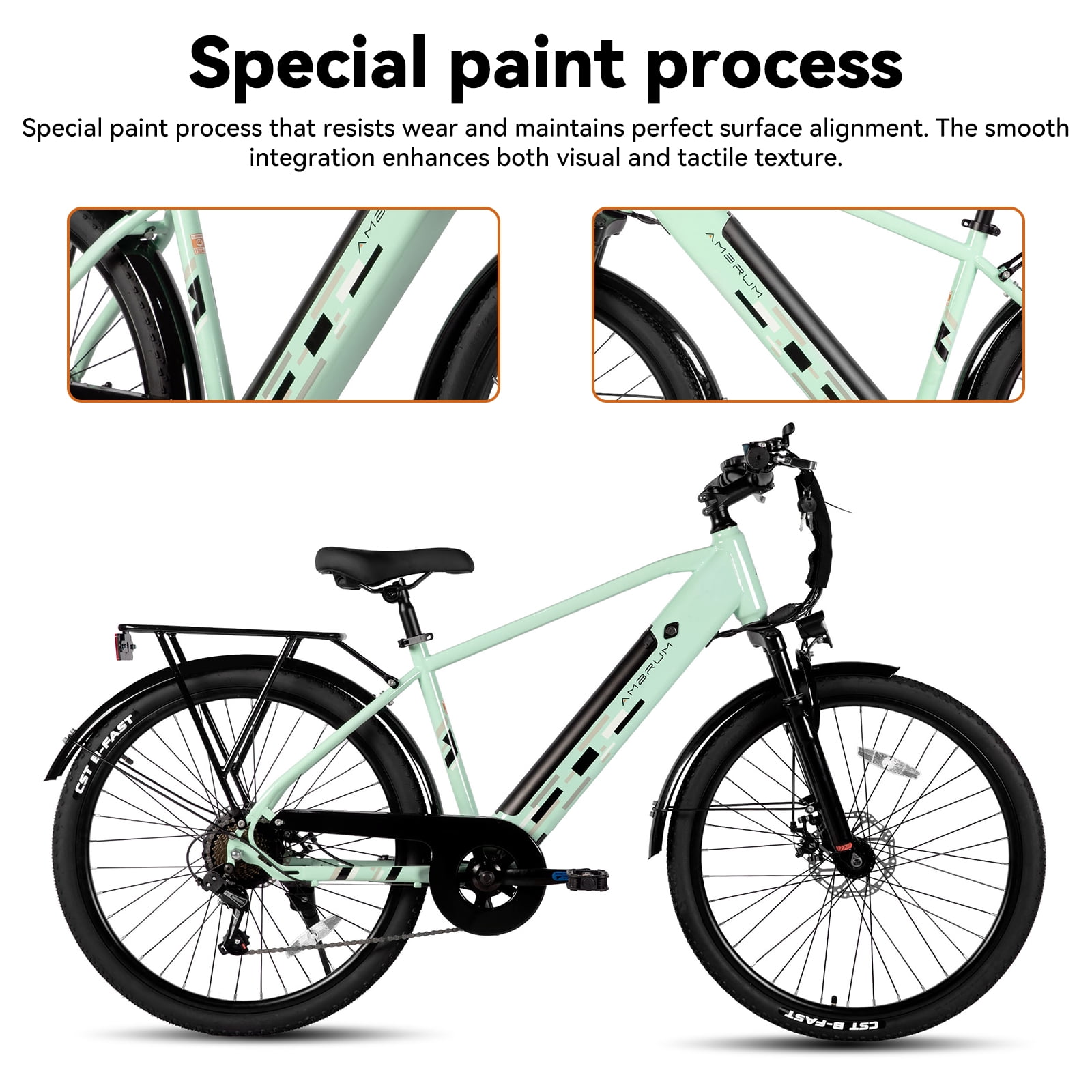 HILAND 26" Electric Bike for Adults with 500W Brushless Motor, 40Miles 20MPH Electric Mountain Bike with 36V 7.8AH Removable Battery UL2849,Green