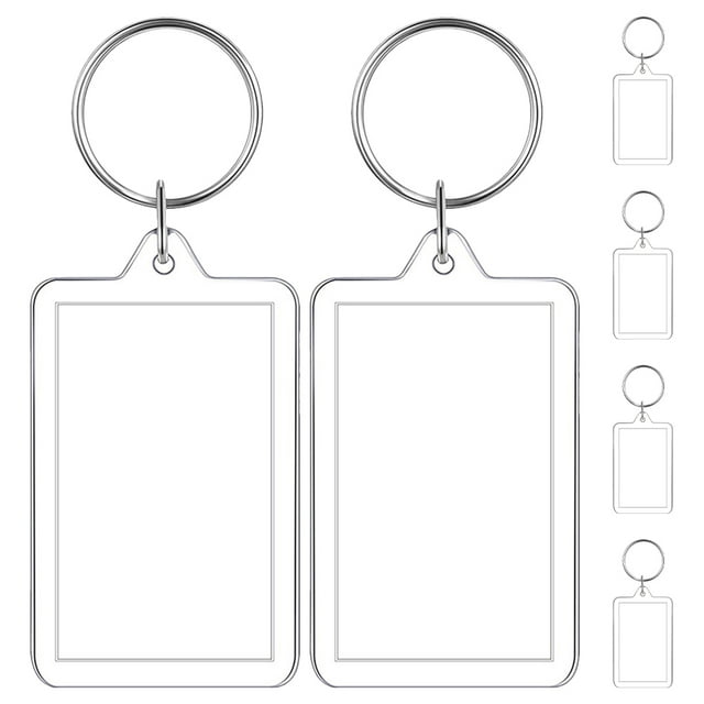 6pcs Mini Photo Keychain Craft Photo Keychain Display Supplies DIY Picture Frame Key Ring Keychain Photo Holder for Home Office School