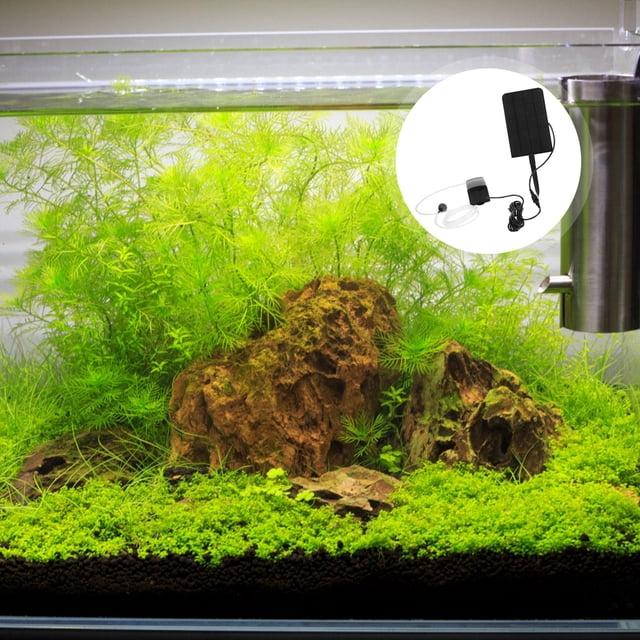 HEALEEP Solar Pump for Aquarium High Efficiency Black Solar Panel Air Pump for Fish Tank Oxygenation