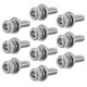 thumbnail image 1 of Uxcell M3x0.39'' Tornillos de cabeza hexagonal de acero inoxidable tono plateado 10pcs, 1 of 2