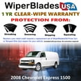 thumbnail image 2 of 2008 Chevrolet Express 1500 Beam Wiper Blades Wipers w/1yr Warranty (Set of 2), 2 of 5